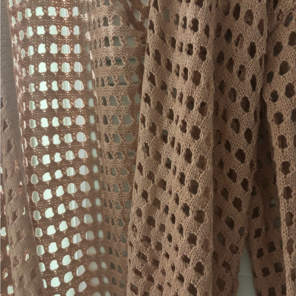 Pink Open-Knit Cardigan - Picture 2 of 3